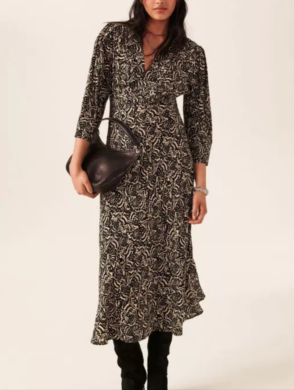 Ba&sh Black Loa Midi Dress